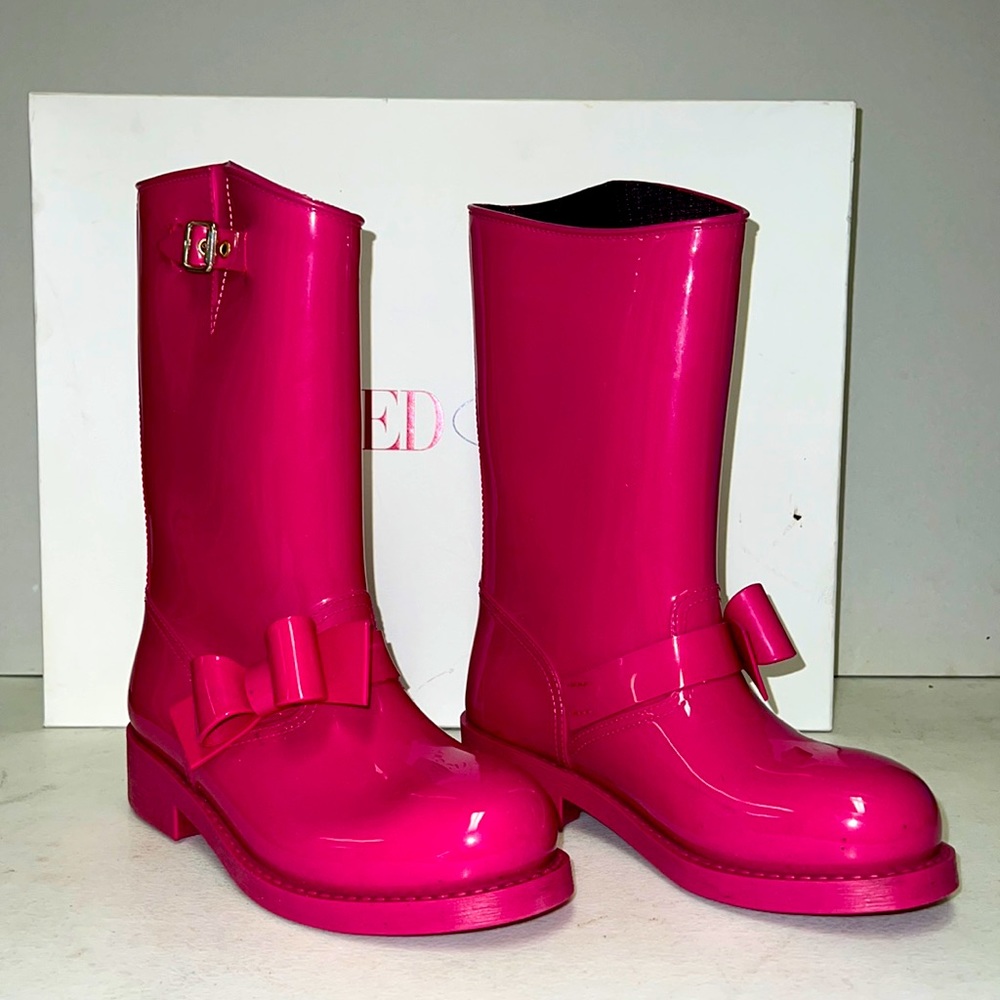 RED VALENTINO RAIN BOOTS IN PINK